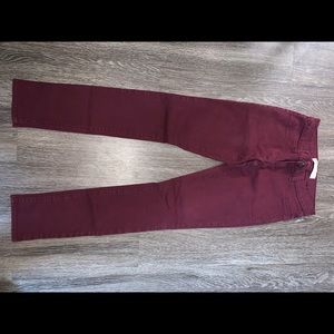 Maroon tight fit jeans